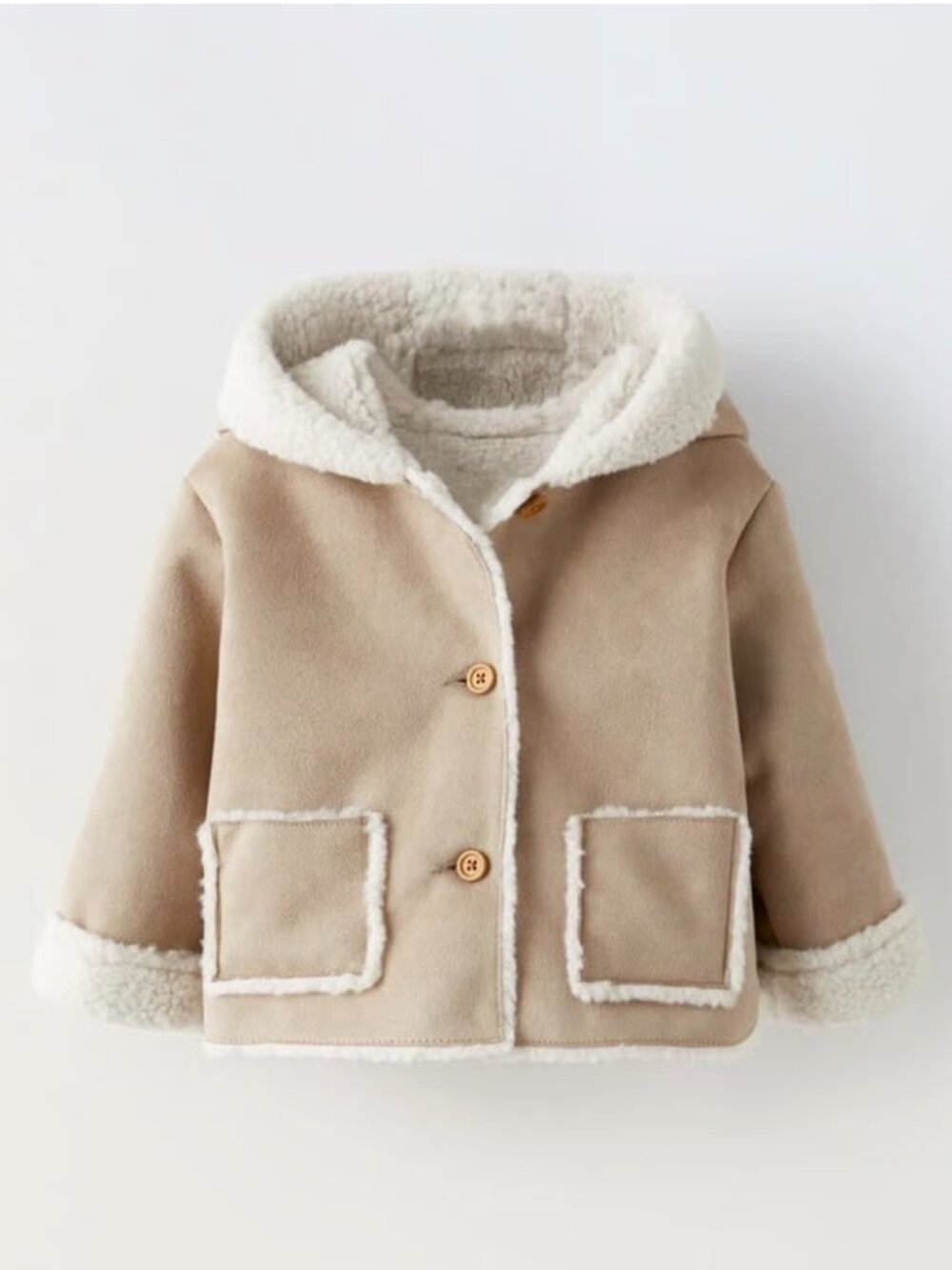Hooded double-faced jacket for baby